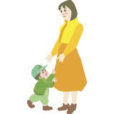 ファミリーお母さんと子どもイラスト・カット