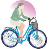 ママチャリ自転車　イラスト